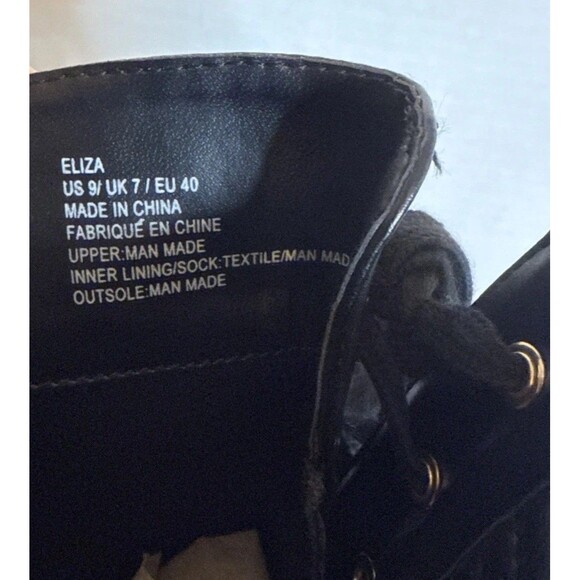 JustFab Eliza Heeled Boots Black Side Zip Fashion Womens 9 Moto Boho Biker Chic - Picture 5 of 8